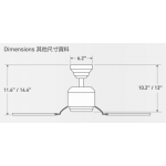 Hunter Fan Co Industrie II 52吋天花吊扇 (鉻銀色+柚木色)：夏季/冬季模式，3種速度，牆壁開關